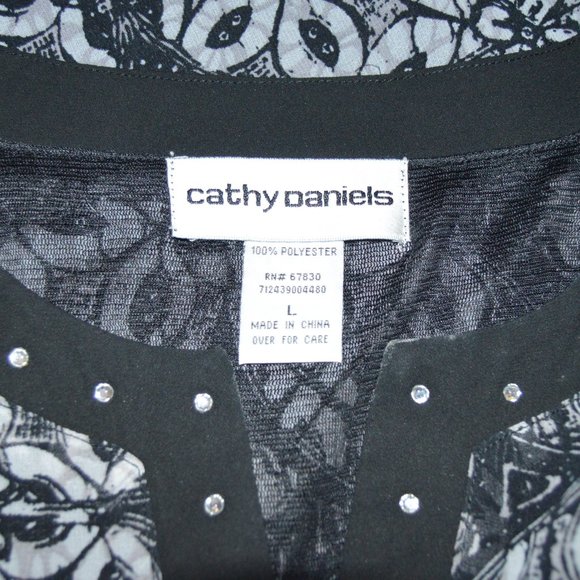 Cathy Daniels Flowy Blouse with Rhinestones size Large - Picture 5 of 5